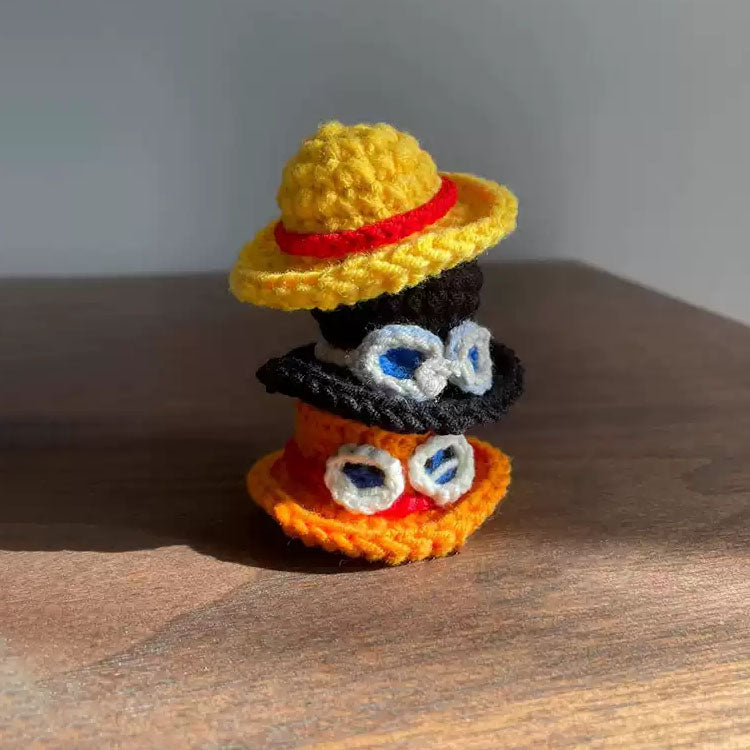 Luffy/Ace/Sabo/Chopper theme Handmade DIY knitted hats - Hands-on creation of exclusive Pirate hats