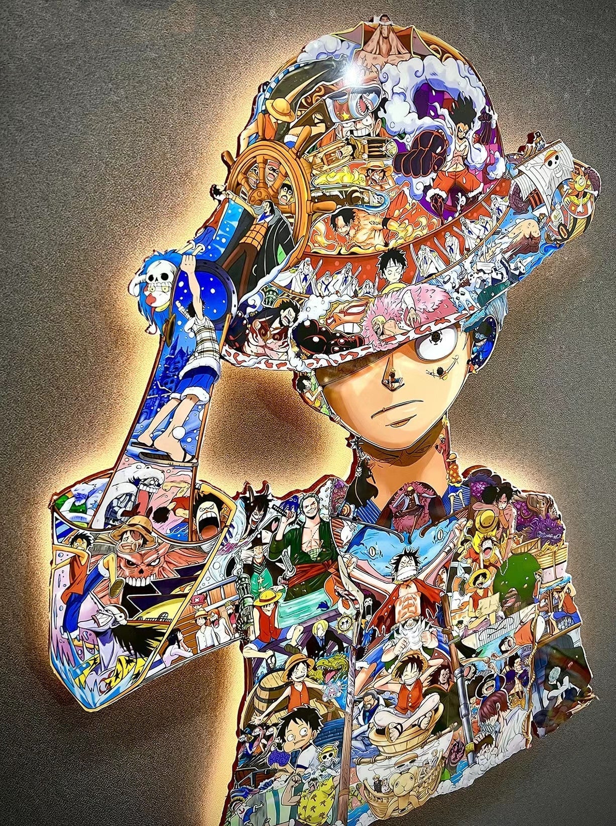 Monkey D. Luffy modelling LED lights bring mural(60*47cm)