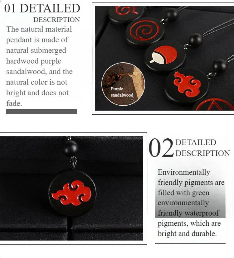 Uzumaki/Dawn tissue Handmade natural purple sandalwood tissue marker necklace set