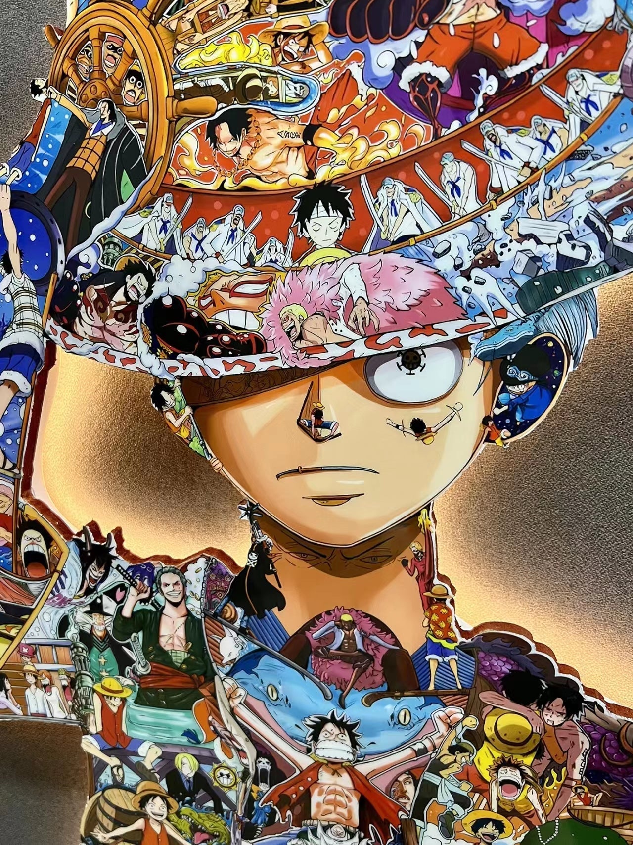 Monkey D. Luffy modelling LED lights bring mural(60*47cm)