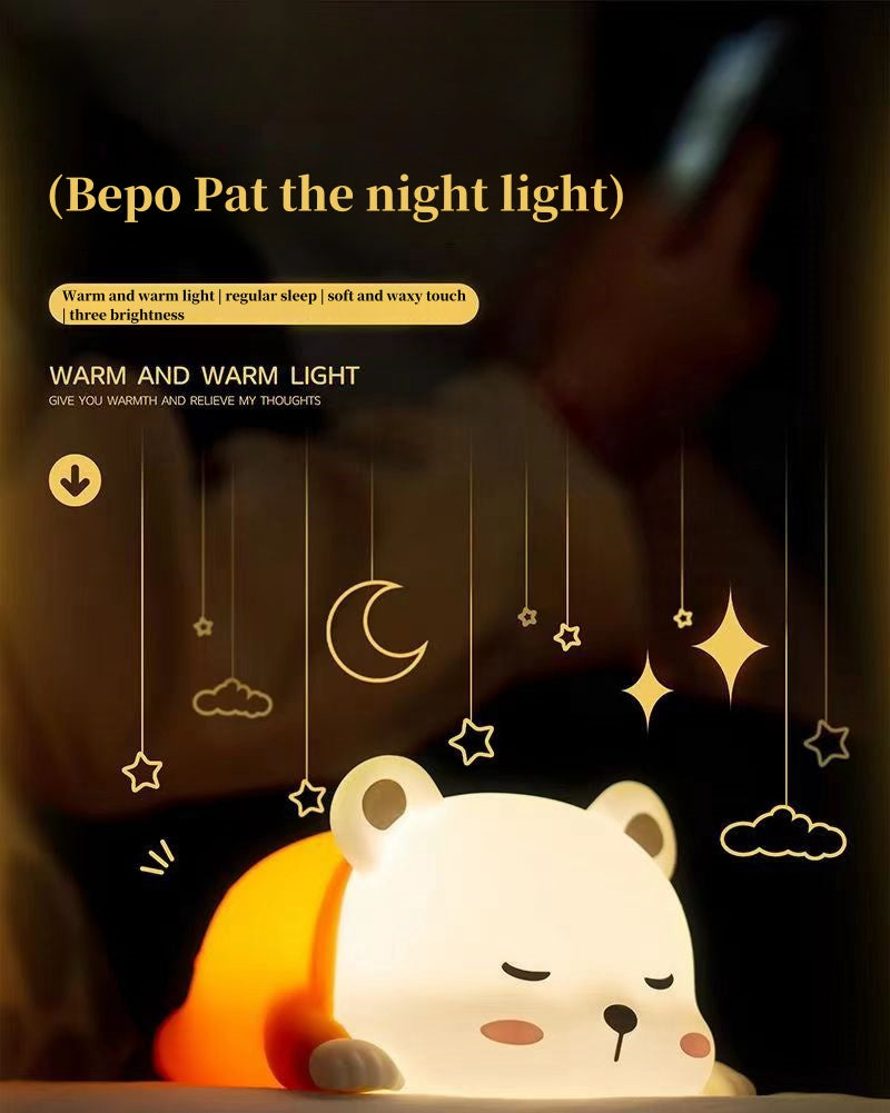 Bepo soft silicon night light warm accompany every night
