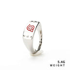 Wood leaf handmade sterling silver logo ring