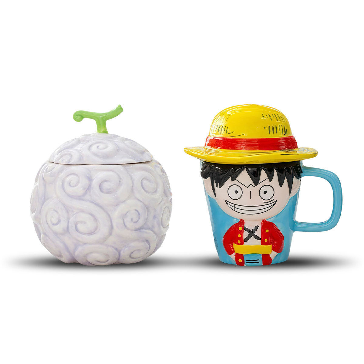 Luffy - themed Ceramic Cup & Rubber Devil Fruit - shaped Ashtray