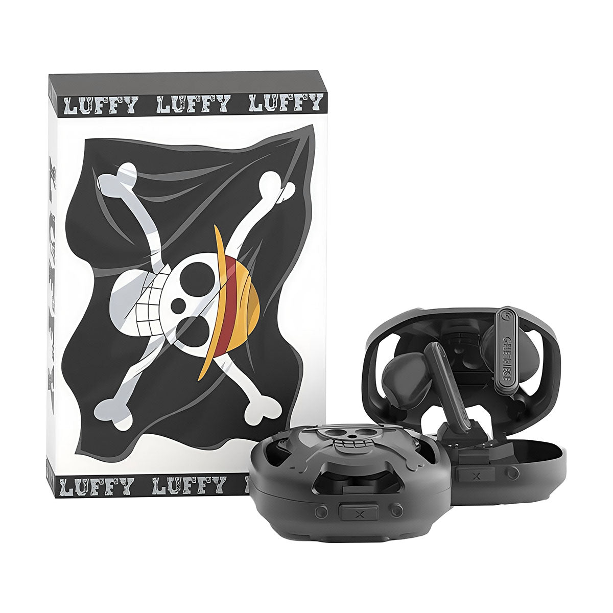 Luffy themed Metal Charging Case Bluetooth Earbuds - Listen to beautiful music together