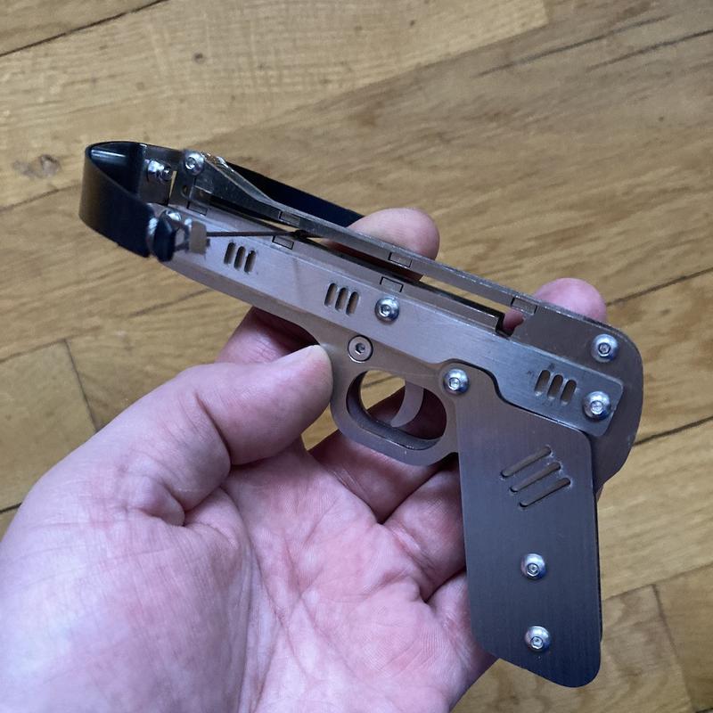 Multifunctional metal folding DIY launcher toy 6mm steel ball