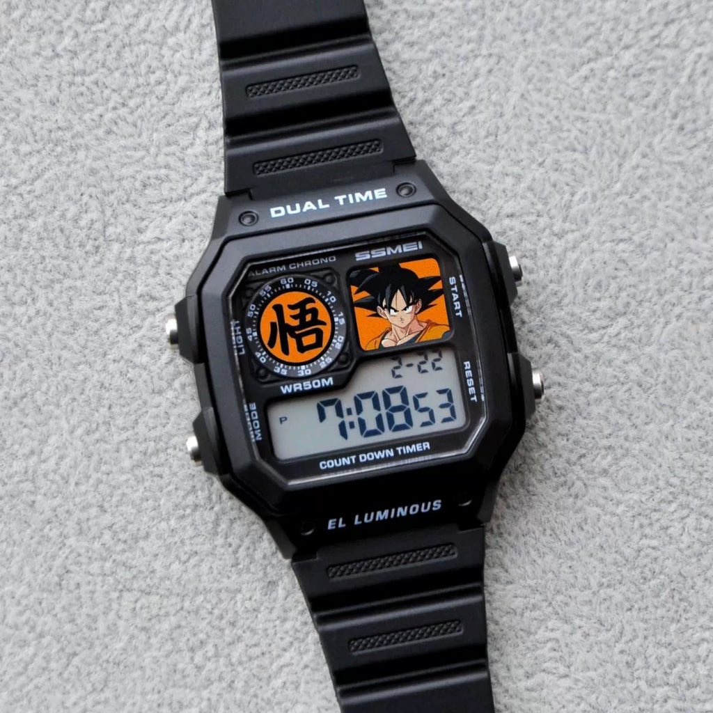 Goku Figure Image Electronic Watch with LED backlight - Unleash Saiyan Power on Your Wrist!