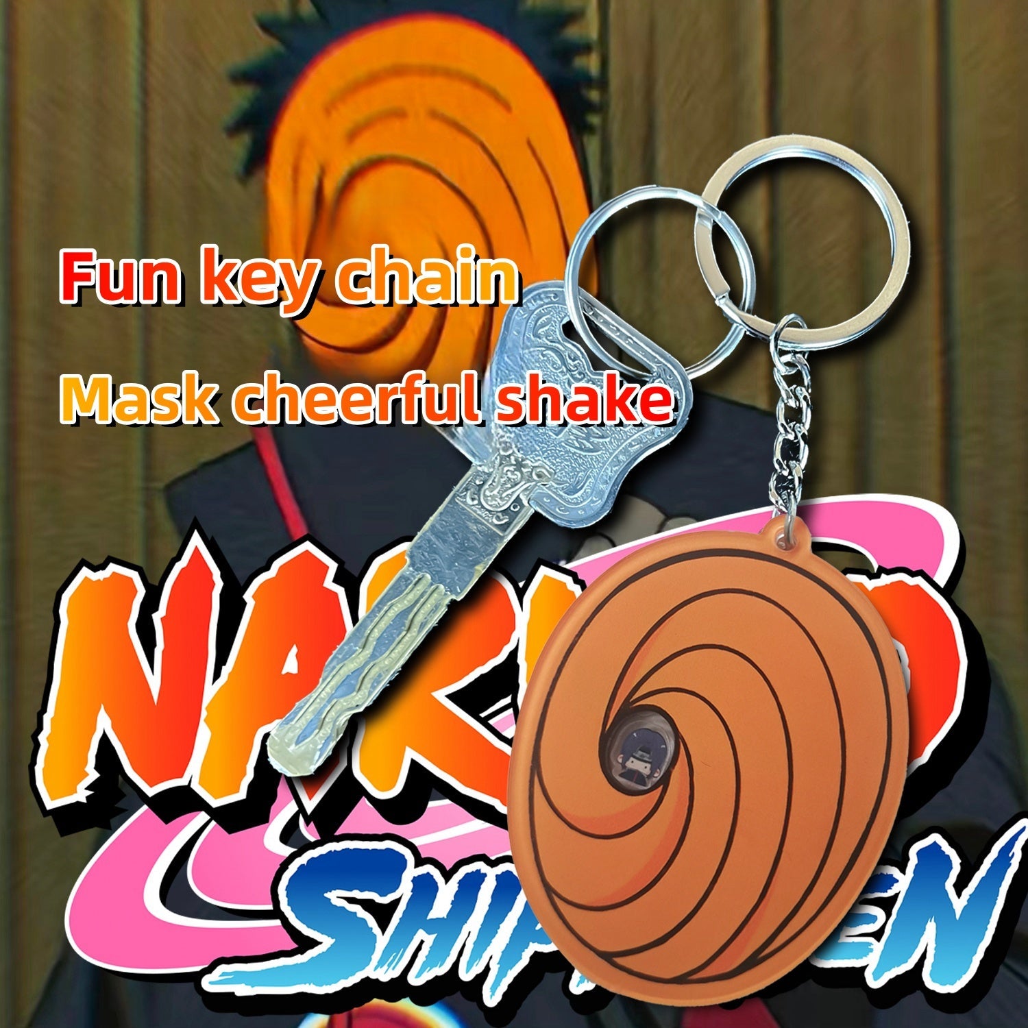 Akatsuki/Uchiha Obito mask cheerful shake Keychain - Ideal Hanging Ornament
