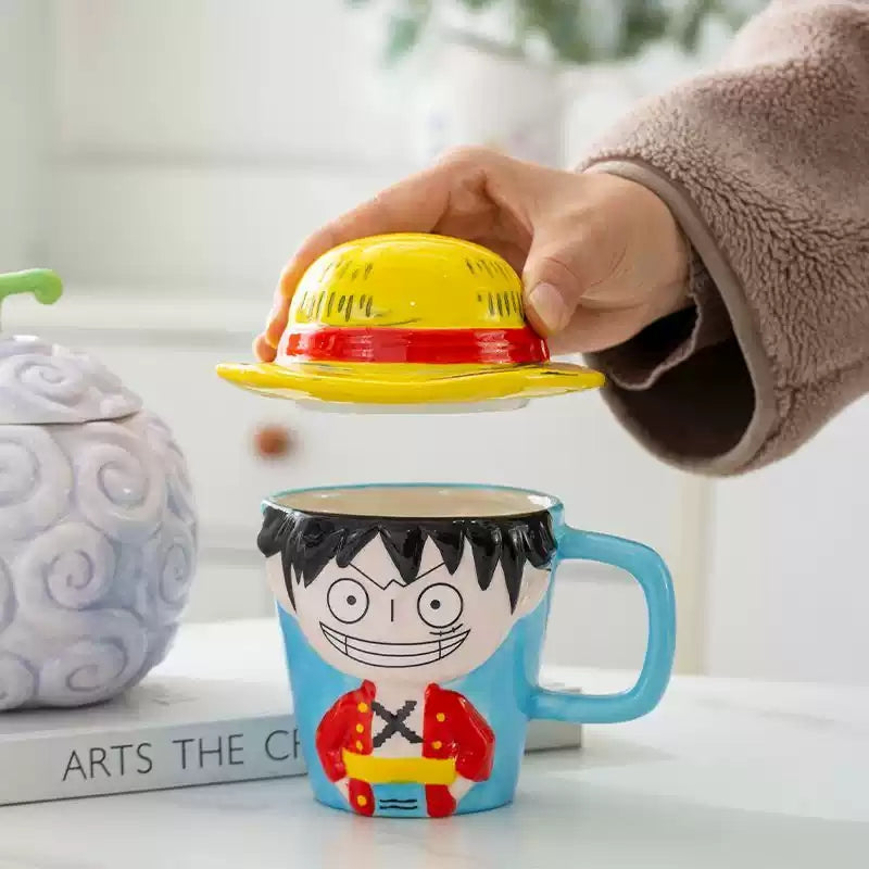 Luffy - themed Ceramic Cup & Rubber Devil Fruit - shaped Ashtray
