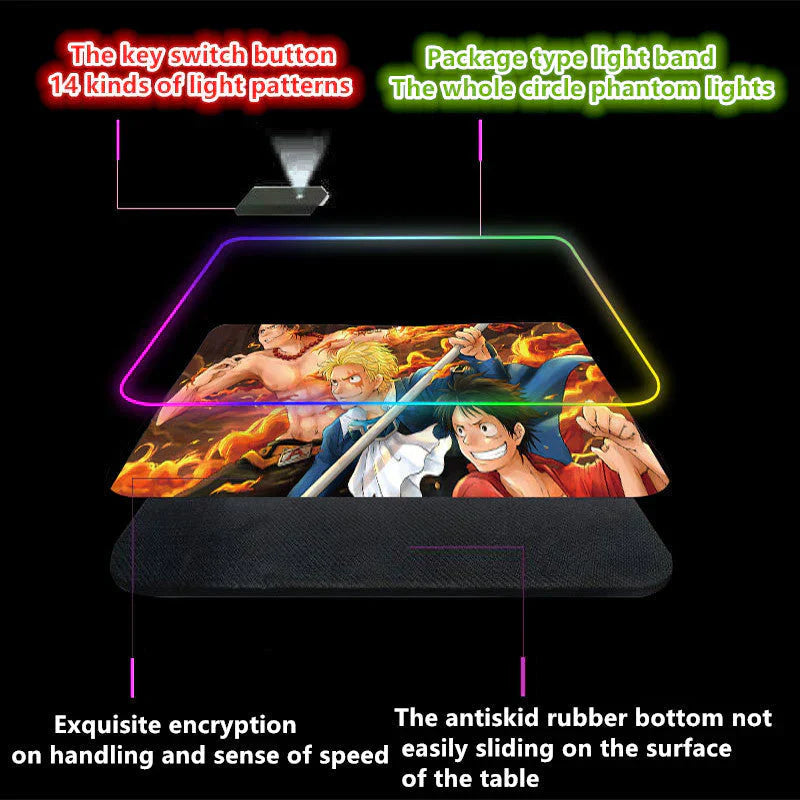 Uzumaki/Sasuke seven color LED light keyboard pad game gradient light