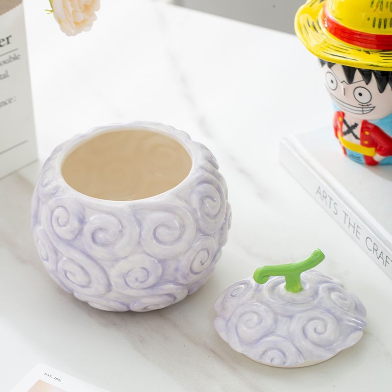Luffy - themed Ceramic Cup & Rubber Devil Fruit - shaped Ashtray