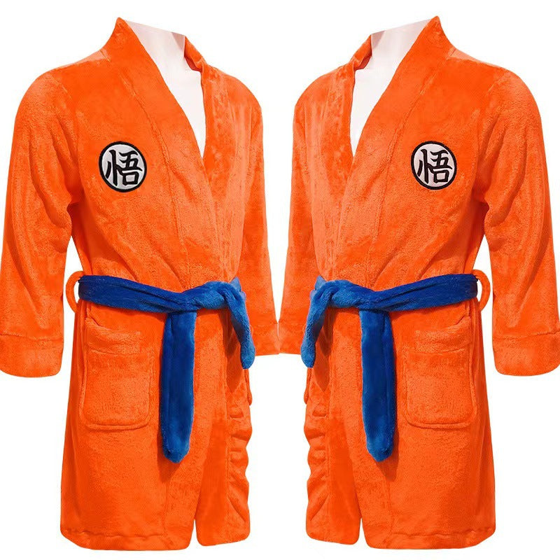 Son Goku Flannel Nightgown Bathrobe - Fall asleep in a comfortable nightgown